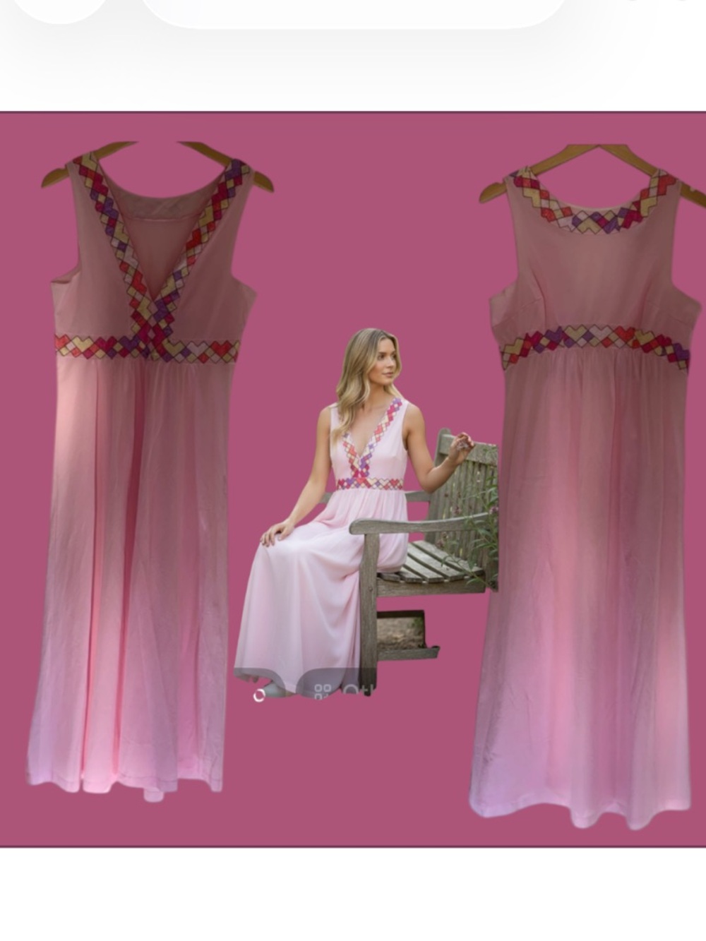 Emilio Pucci Pink Sleeveless Charmeuse & Maxi Robe 2 Piece Set Formfit Rogers - Picture 5 of 7